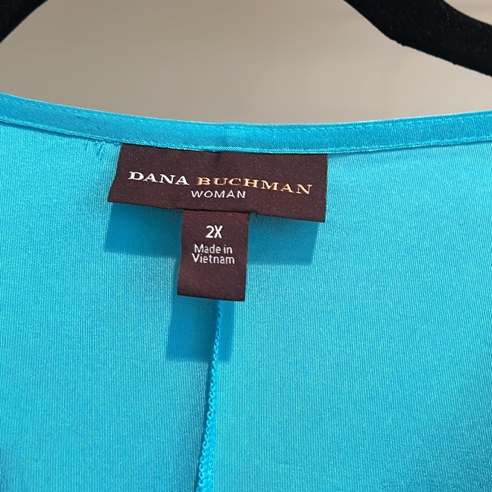 Dana Buchman Turquoise  top size 2X NWT - Picture 3 of 4